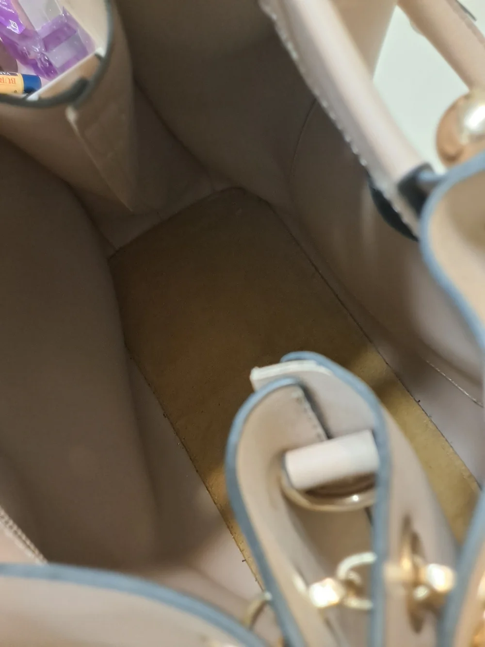 Round-Handle Bucket Bag in Blush Tan